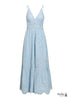 Dusty Blue Boho Midi Dress